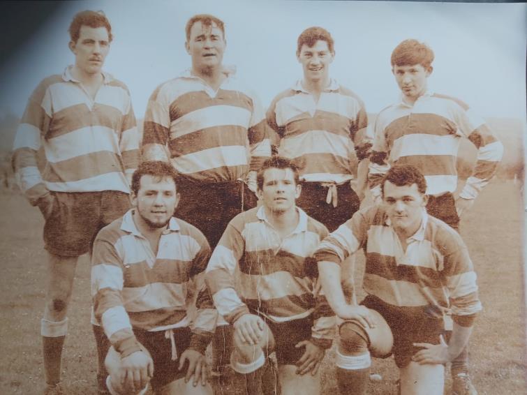 Tony (Back row, third left) as part of a hugely successful Whitland Sevens team